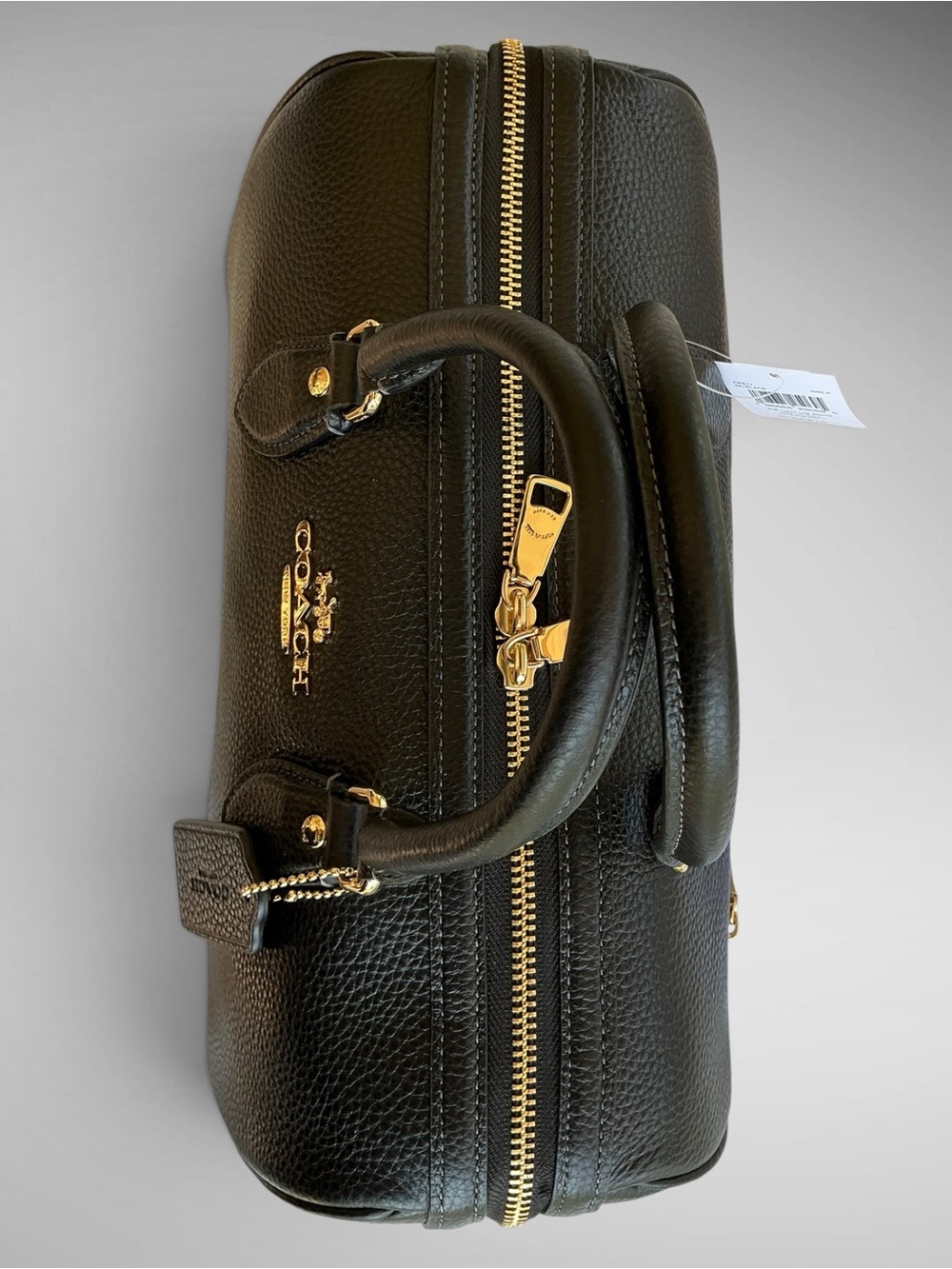 Coach Rowan Large Satchel Black Soft Pebbled Leather Gold Hardware CV960 NWT - Picture 5 of 14
